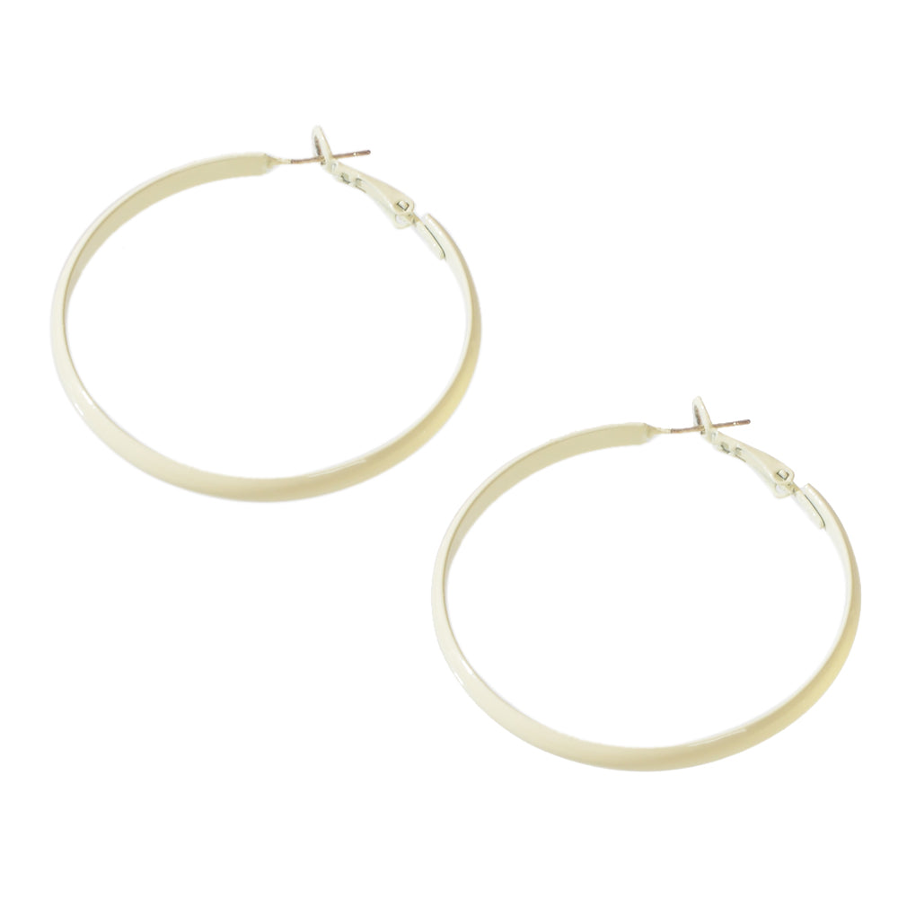 Party Decoration Women Beige Big Circle Hoop Dangle Boho Chic Holiday Earrings