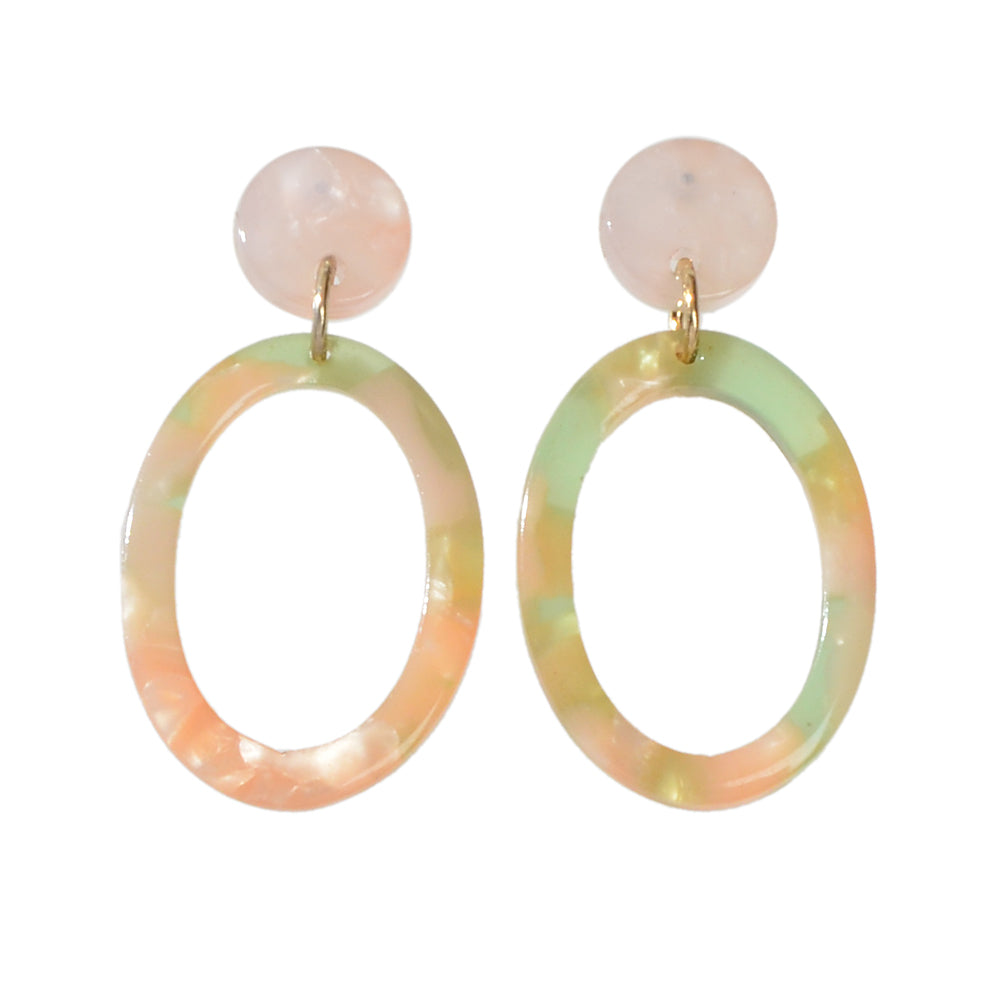 Women Designer Jewellery Multi-colored Resin Circle Dangle Perfect Earrings