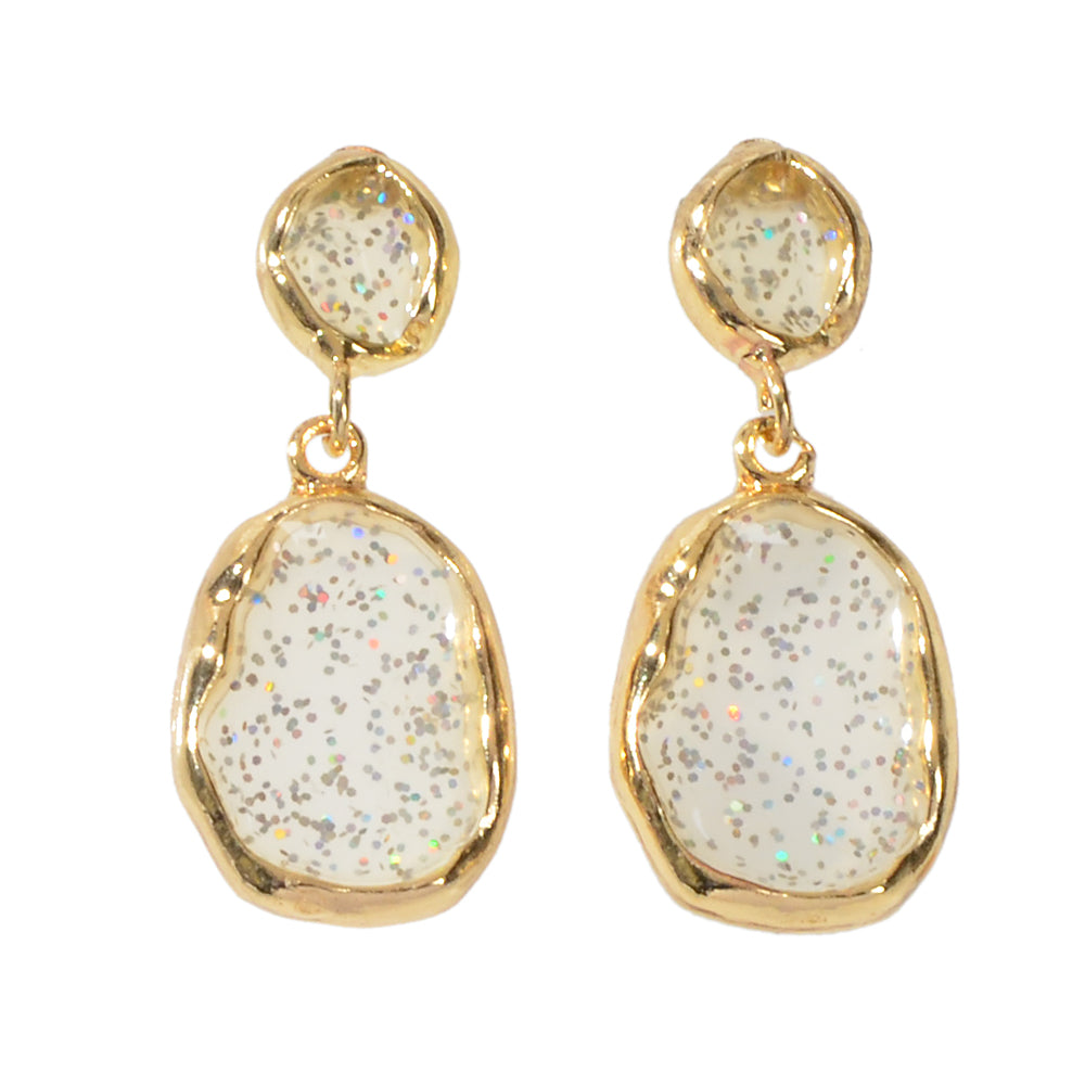 Party Decoration Transparent Trendy Shining Square Dangle Hypoallergenic Earring