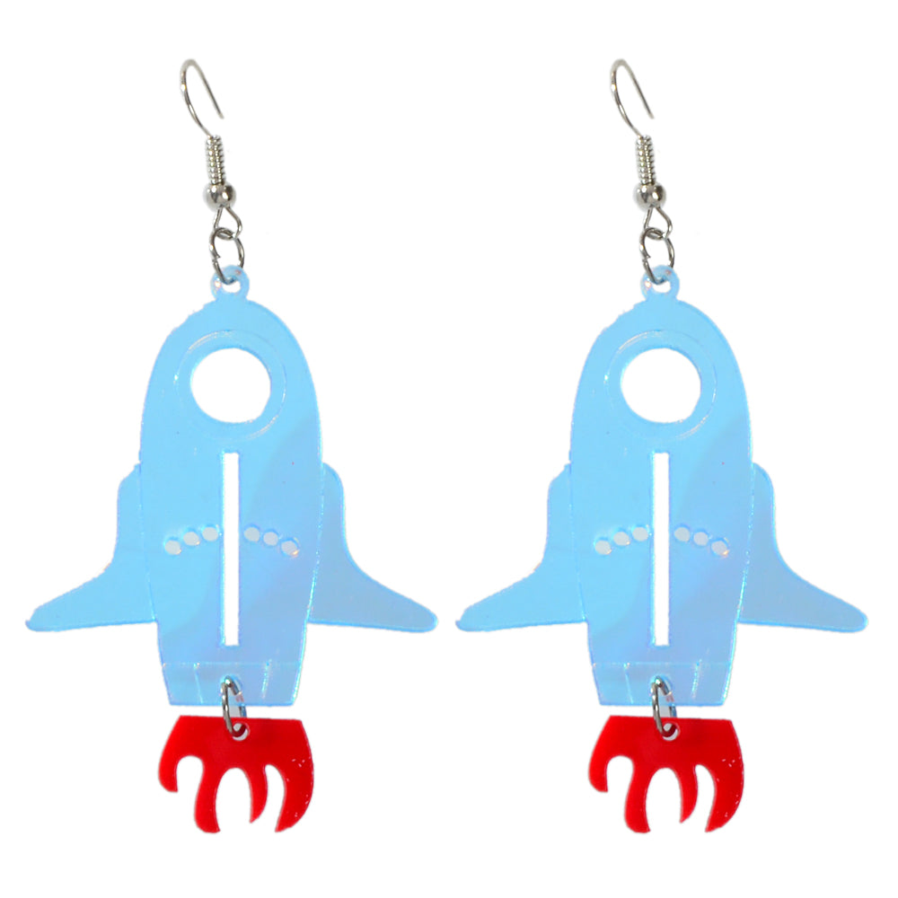 Designer Jewellery Multi-color Transparent Acrylic Rocket Dangle Trendy Earrings