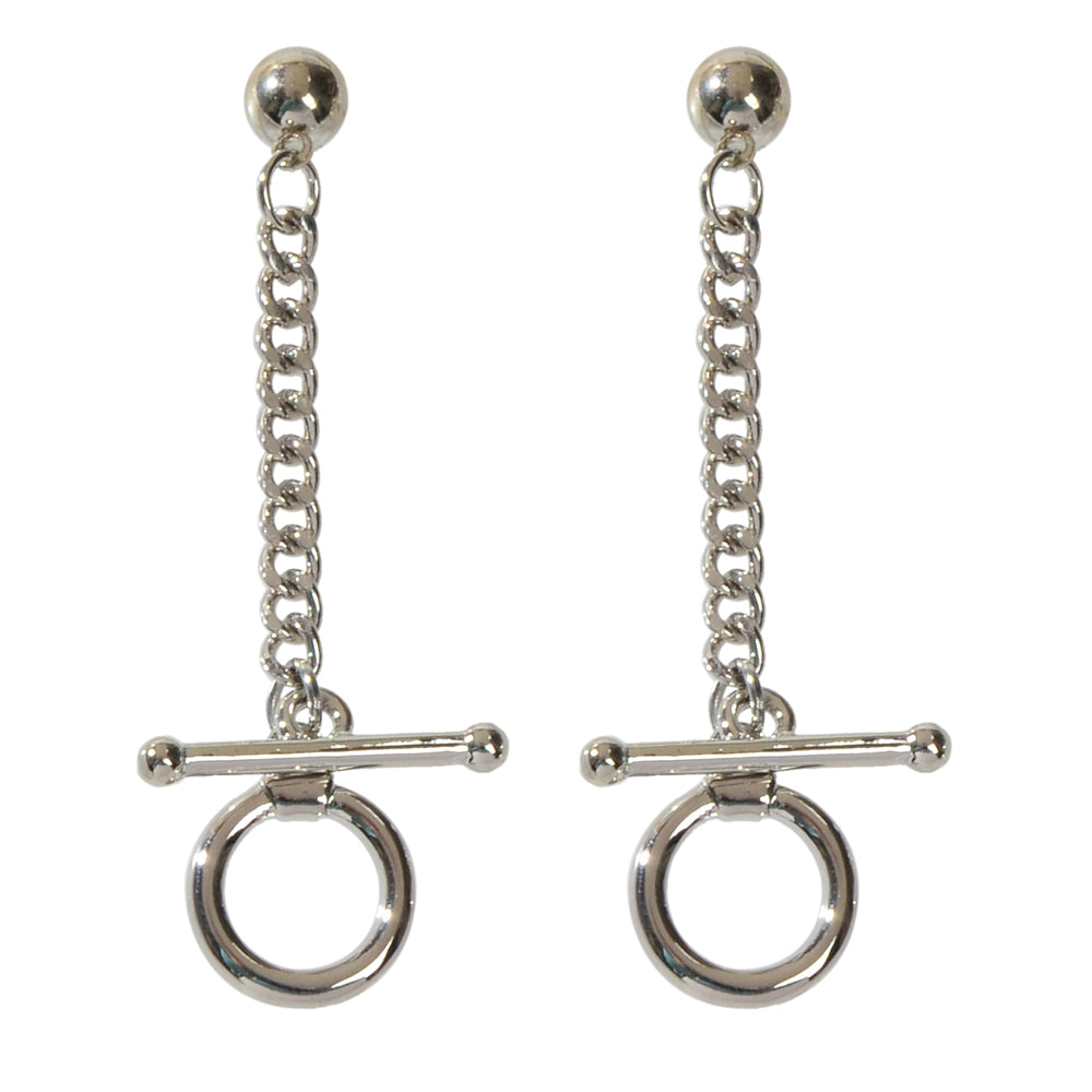 Punk Minimalist Style Silver Circle Geometric Statement Charm Earrings for Women