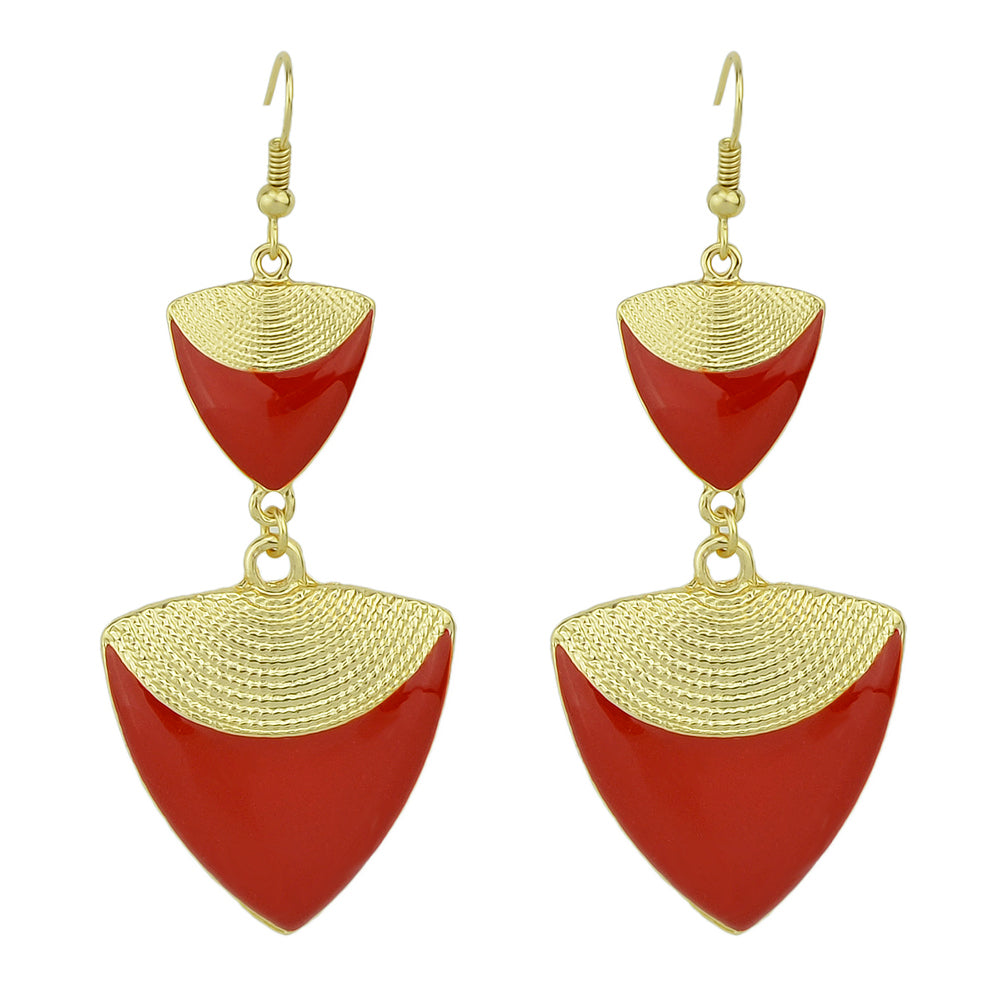 Indian Ethnic Traditional Jewellery Boho Chic Red Drop Dangle Earrings for Women
