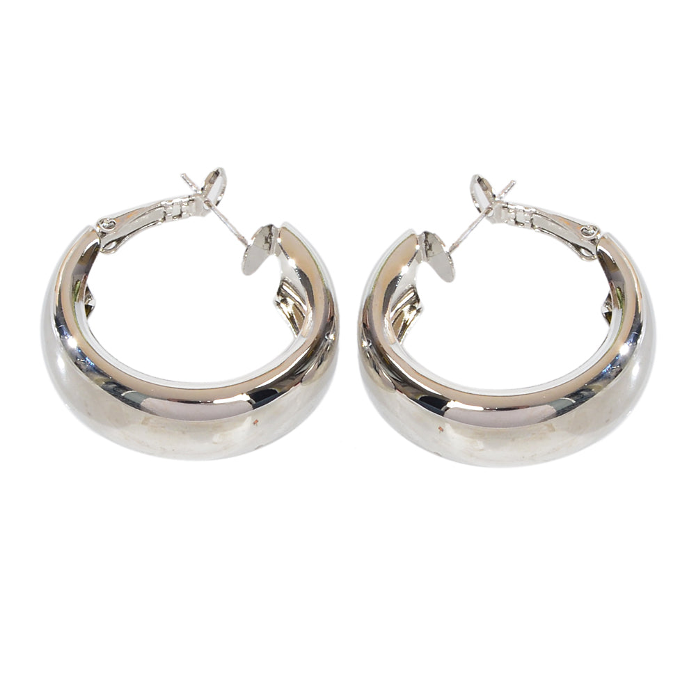 Punk Rock Silver Hoop Earrings C Shape Circle Stud Earrings Girls Teens Gift