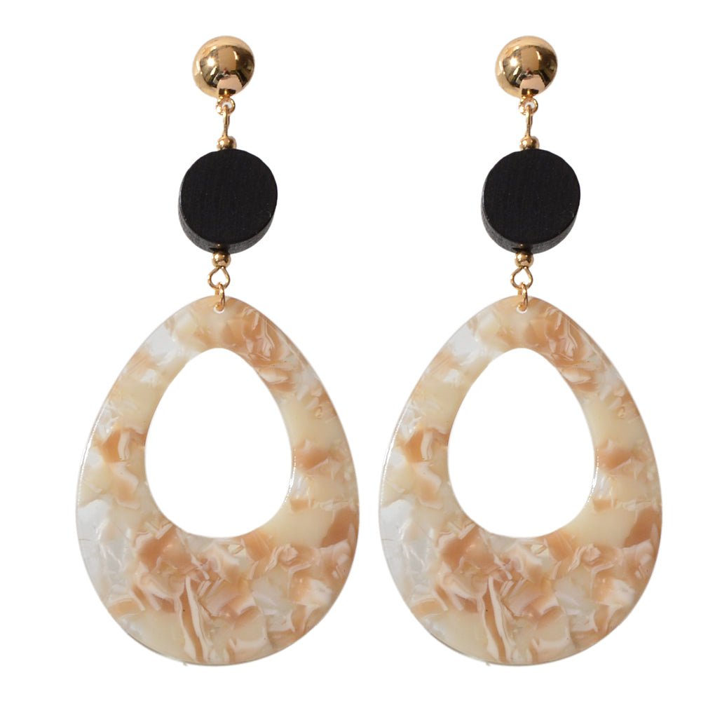 Retro Style Acrylic Water Drop Dangle Holiday Earrings Traditional Women Jewelry