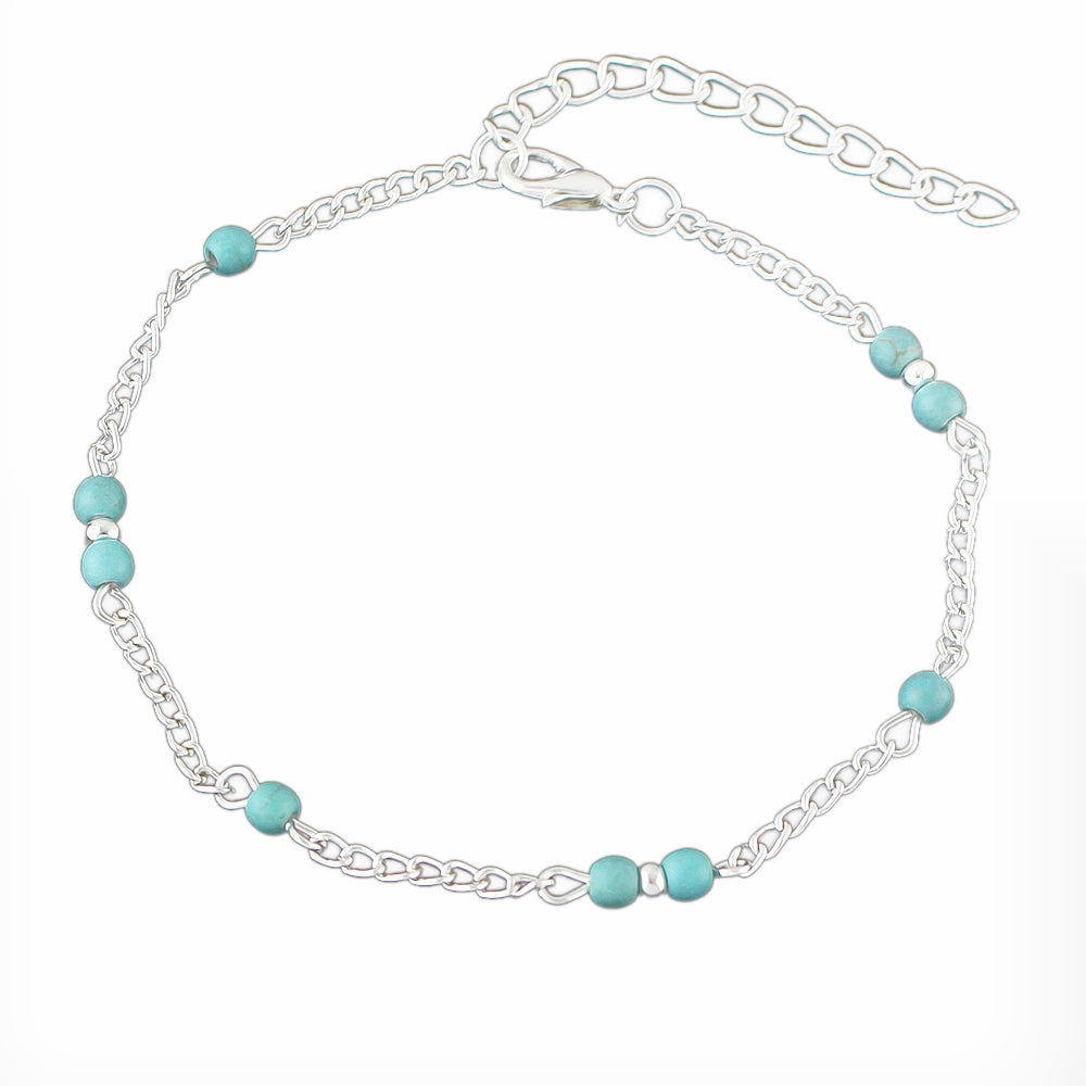 1 pc Barefoot Sandals Ankle Boho Chic Chain Turquoise Anklet Bracelets Jewellery
