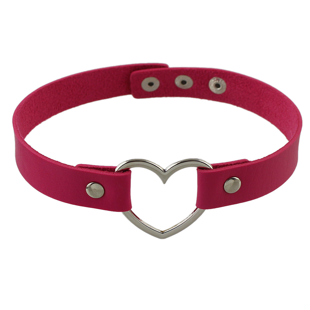 Punk Gothic Leather Love Heart Choker Collar Buckle Necklace Teens Stunning Gift