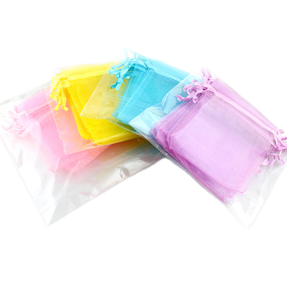 Random color 10pcs/set Colorful Organza Jewellery Bags Drawstring Gift Package