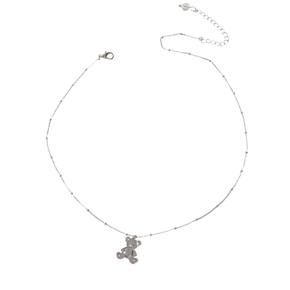 Lovely Jewellery Silver Chain Cute Bear Pendant Necklace Women Vivid Accessories