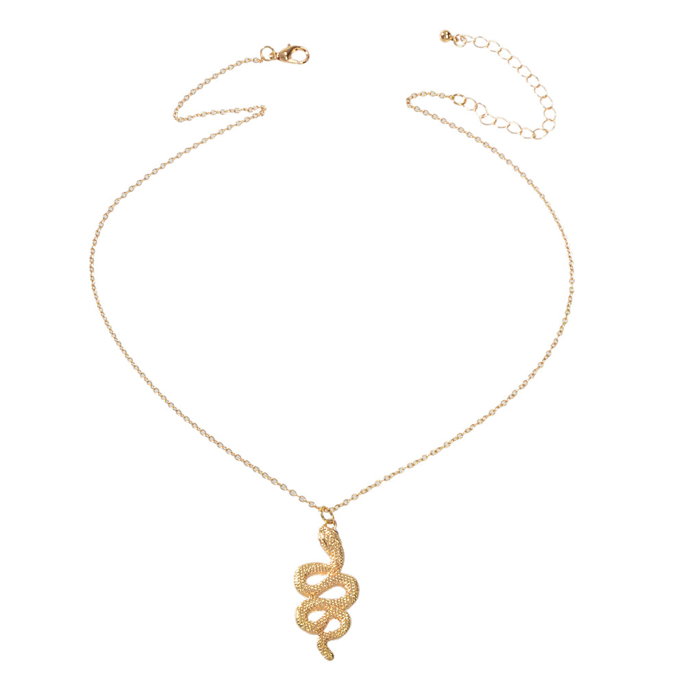 AU Post Punk Jewelry Gold Chain Snake Pendant Necklace Fashion Women Accessories