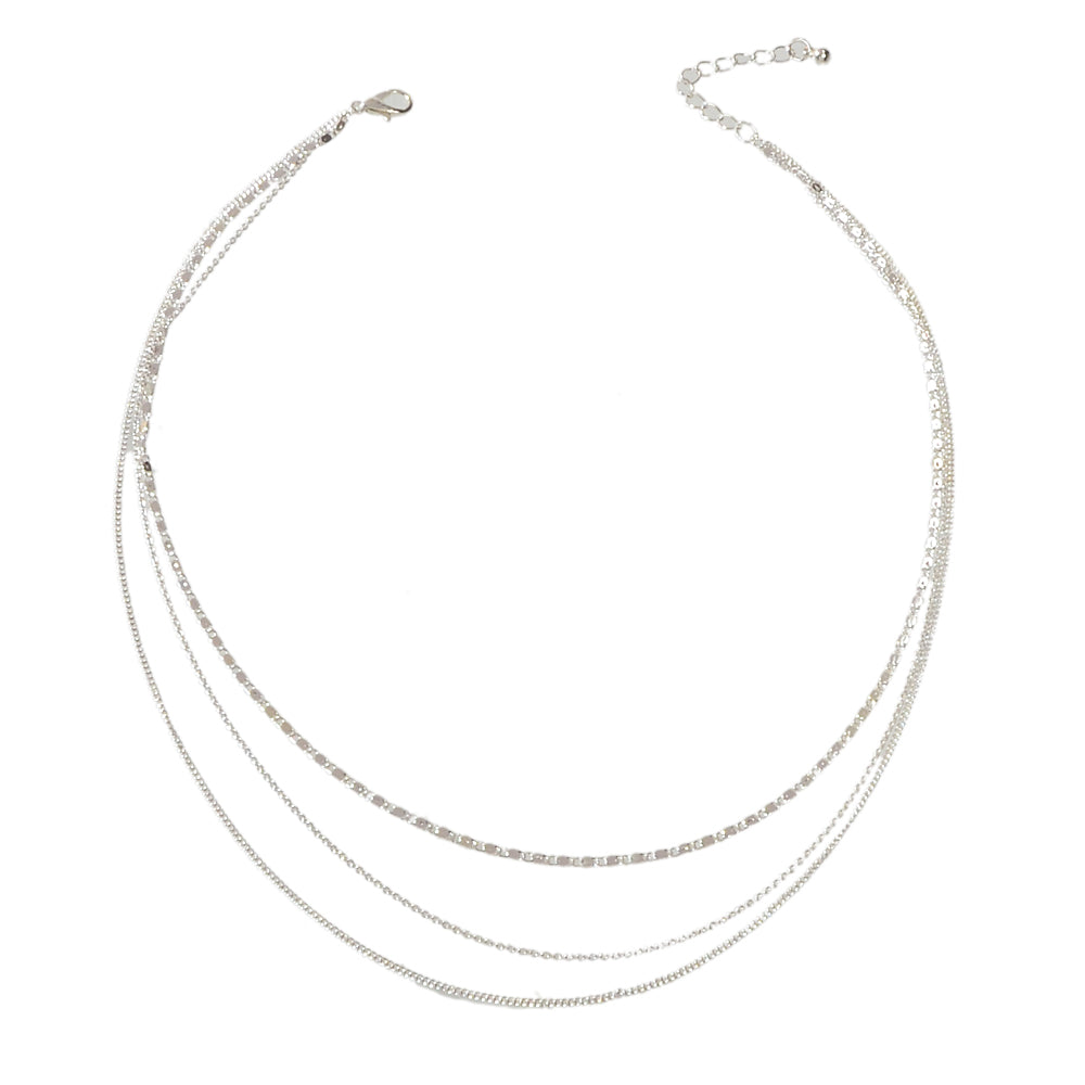 Women Collar Silver Multi-layer Chain Necklace Minimalist Party Decoration Gift