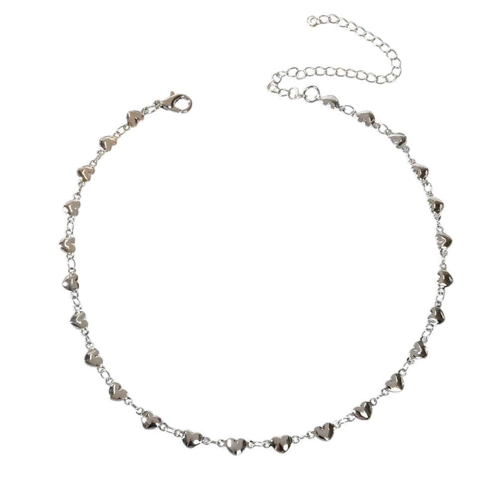 New Jewelry Silver Love Heart Charm Necklace Anniversary Accessories Lover Gift