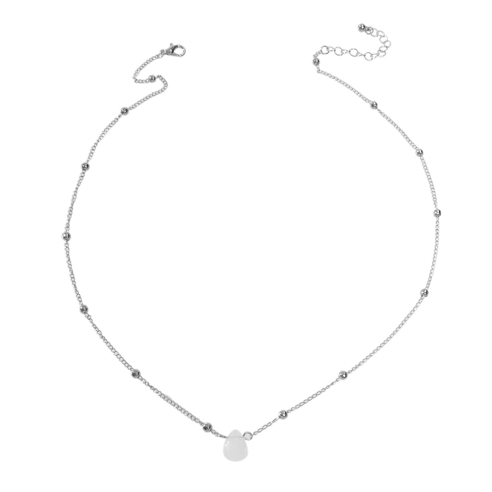 Boho Gold Silver Metal Round Beads Water Drop Charm Stunning Choker Necklace