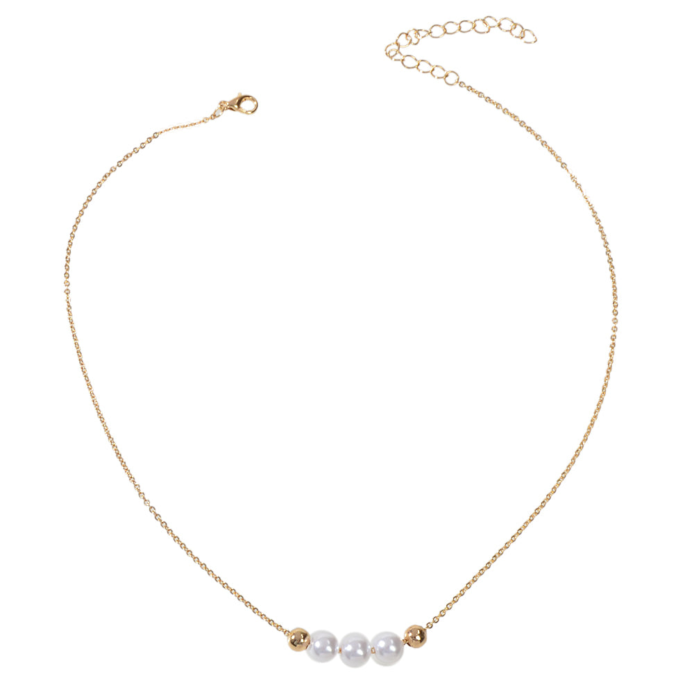 Fashion Jewellery Pearl Decor Gold Chain Necklace Wholesale Price Accessories