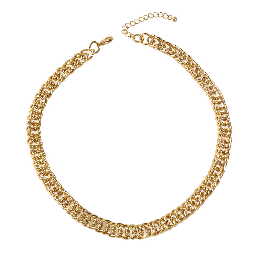 Minimalist Gold Chunky Solid Chain Statement Necklace Punk Halloween Jewellery