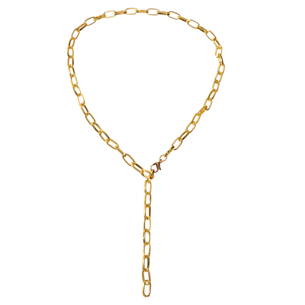 Punk Statement Thick Gold Chain Y shape Charm Necklace Party Decoration Teens