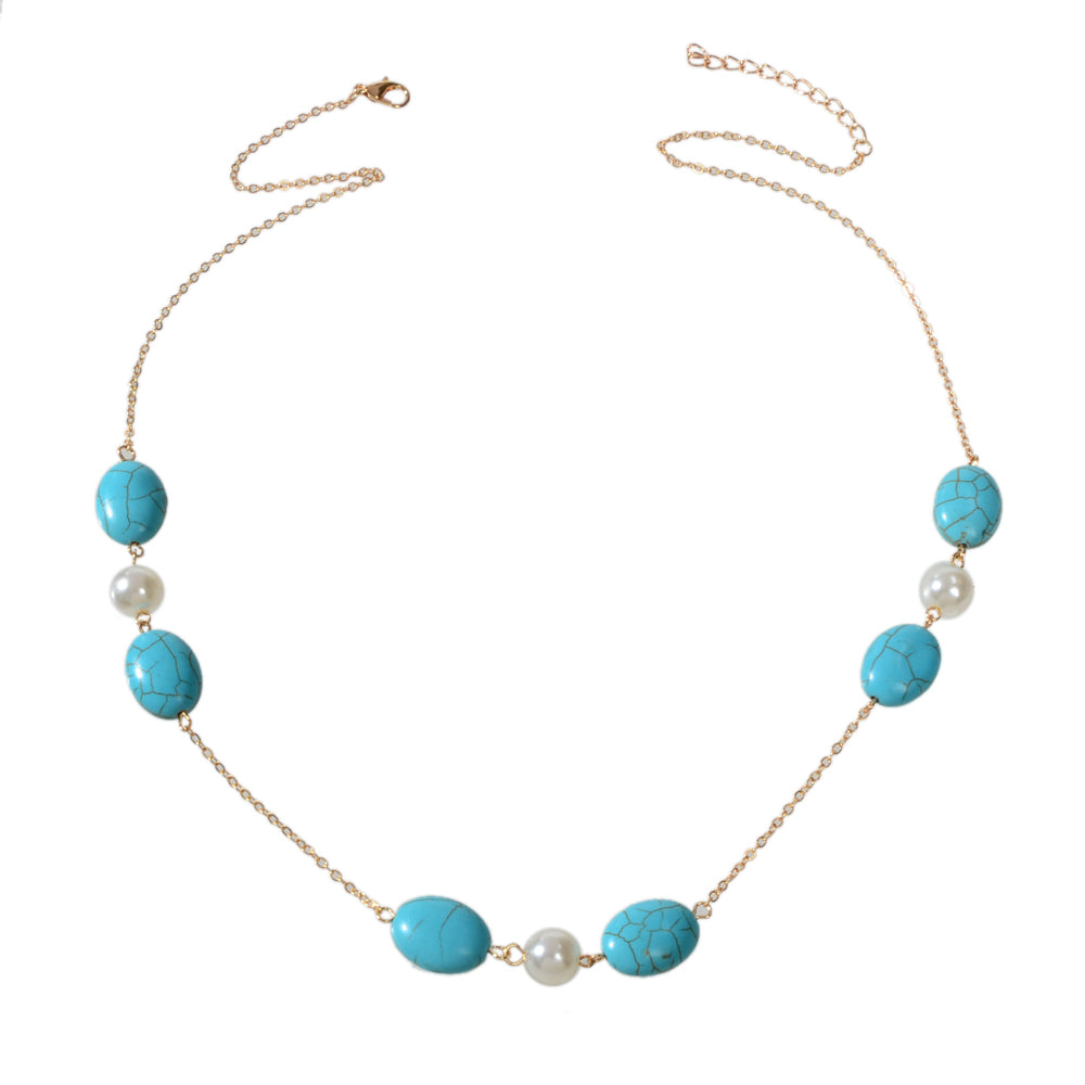 Ethnic Traditional Gold Chain Turquoise Necklace Boho Chic Accessories Jewellery