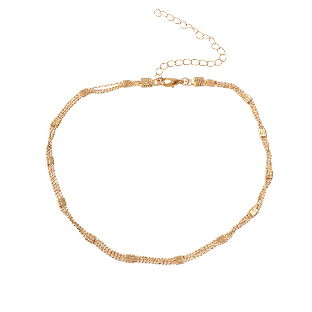 Wholesale Price Multi-layer Popcorn Chain Gold 90s Tattoo Choker Necklace Collar