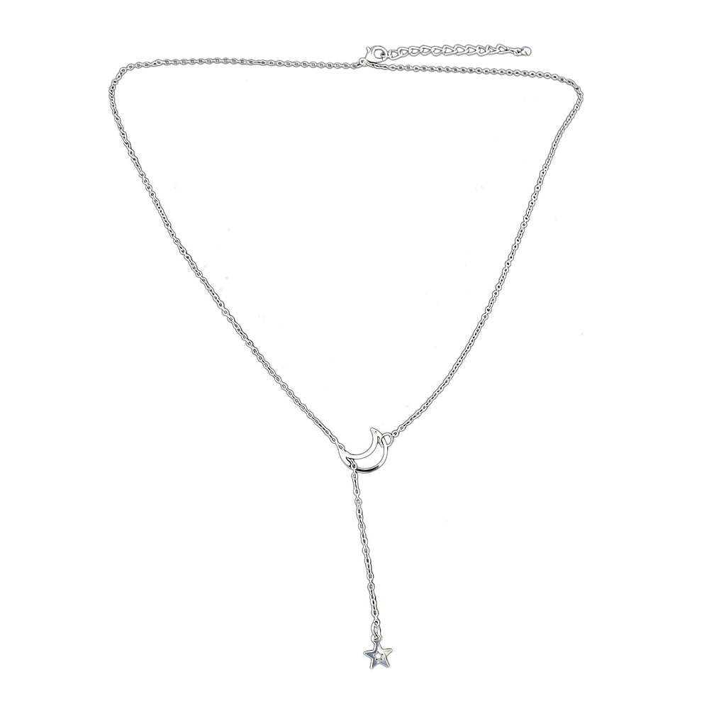 Dangle Y Lariat Crescent Moon Star Drop Charm Necklace Women's Choker Party Gift