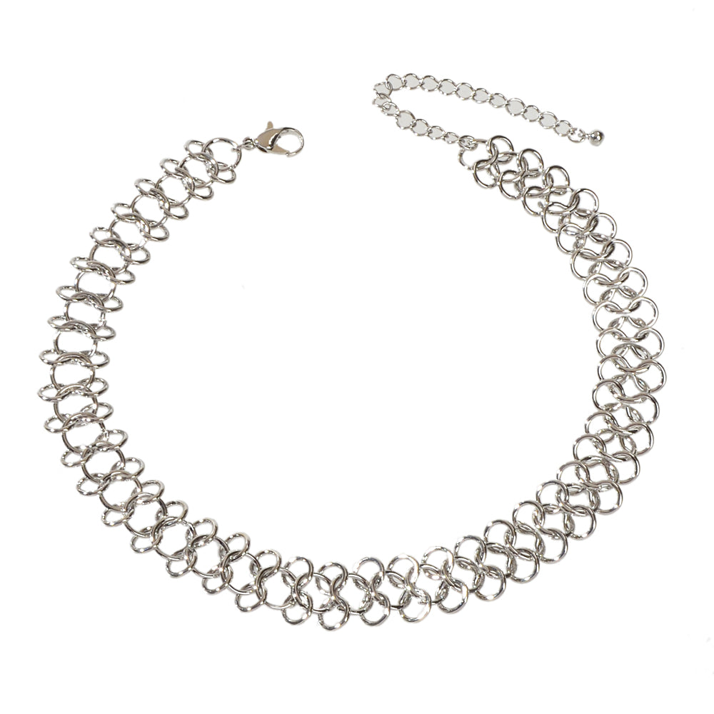 Punk Jewelry Silver Link Lock Chain Short Statement Necklace Choker Accessories