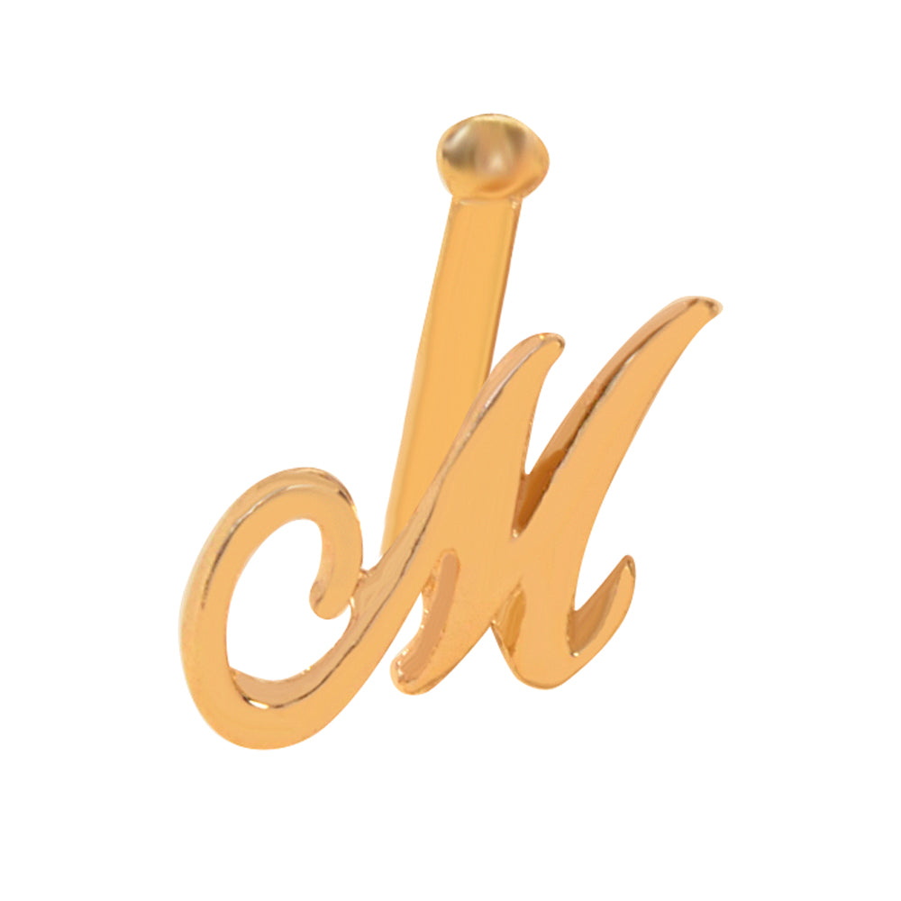 Gold Letter M Shape Small Fake Nose Ring Lip Ear Nose Body Piercing Stud Jewelry