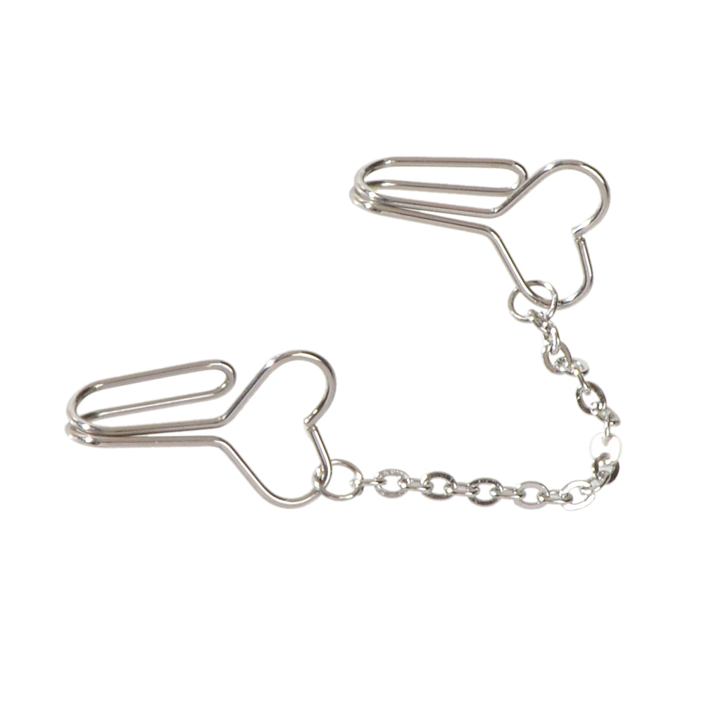 1pc Faux Lip Ear Nose Gold Silver Heart Chain Non Piercing Clip On Nose Ring