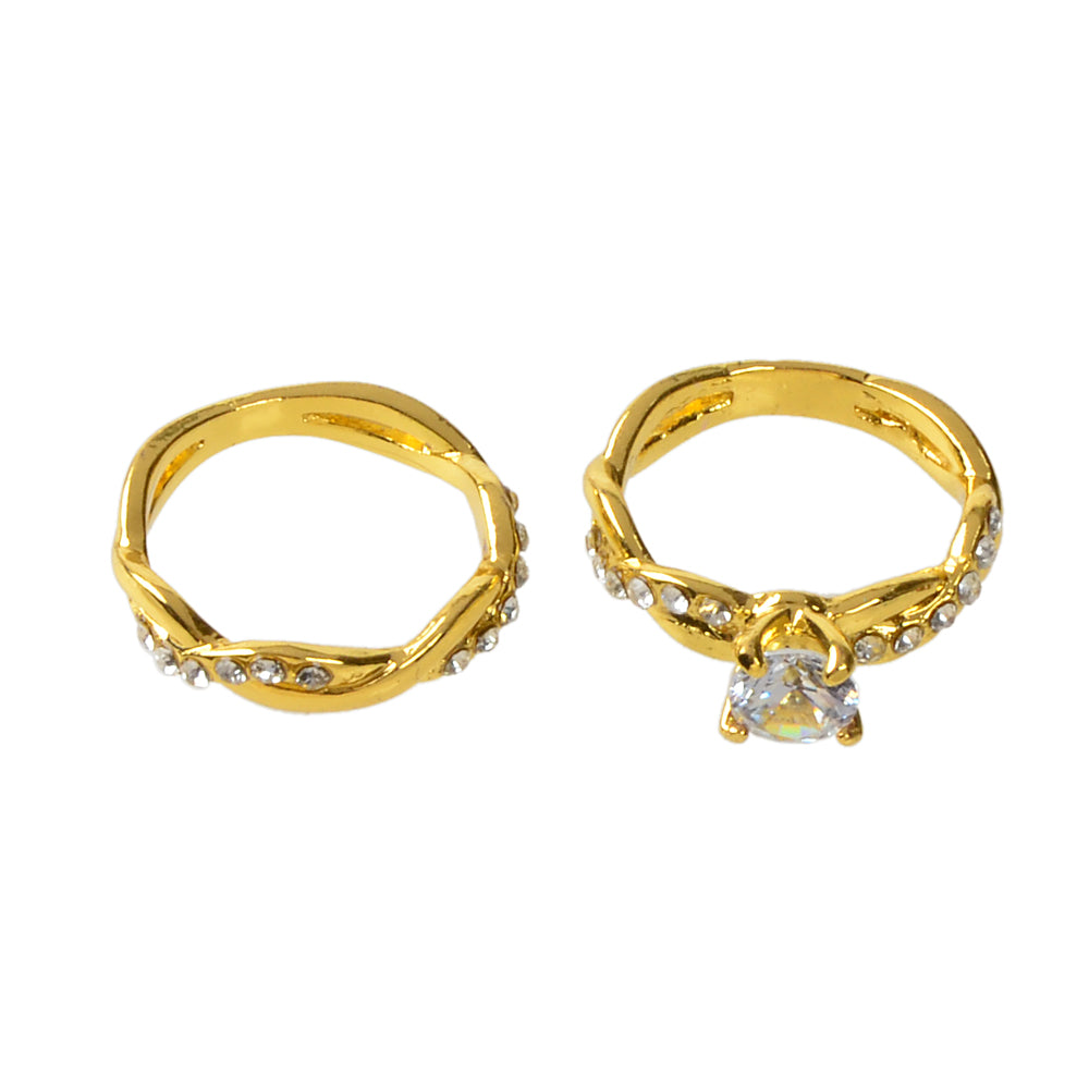 Simulated Diamond Finger Wedding Engagement Ring 2pcs Luxury Women Band