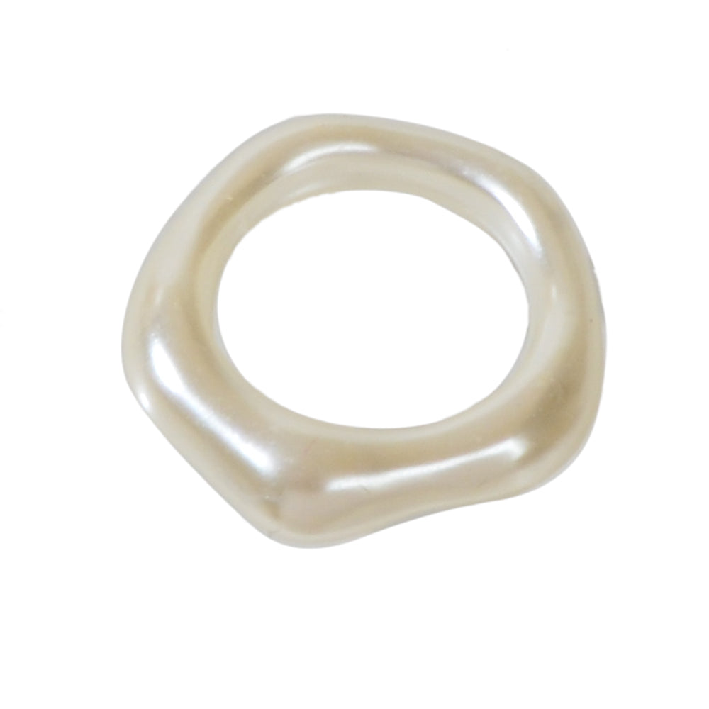 Retro Faux Pearl Square Geometric Engagement Finger Ring Wedding Party Wear Gift