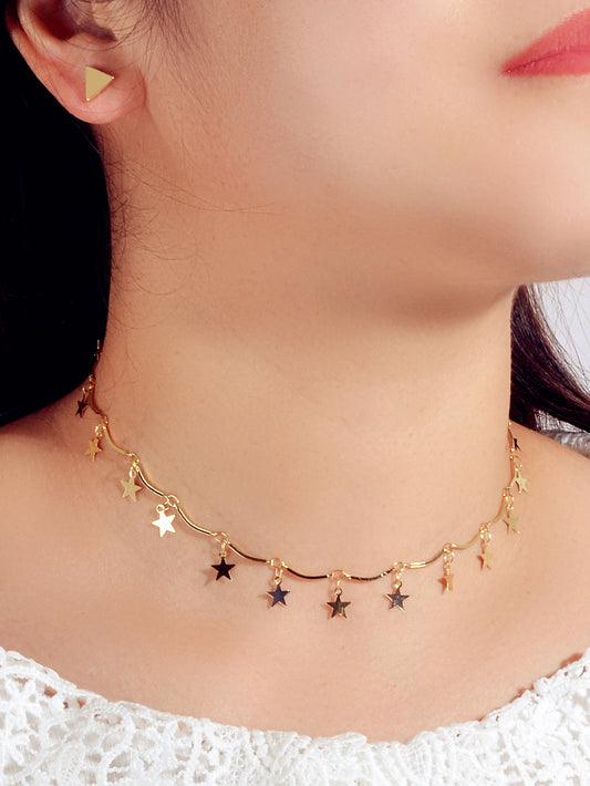 Gold Chain Star Charms Necklace Pendant Choker Wholesale Price Accessories Gift
