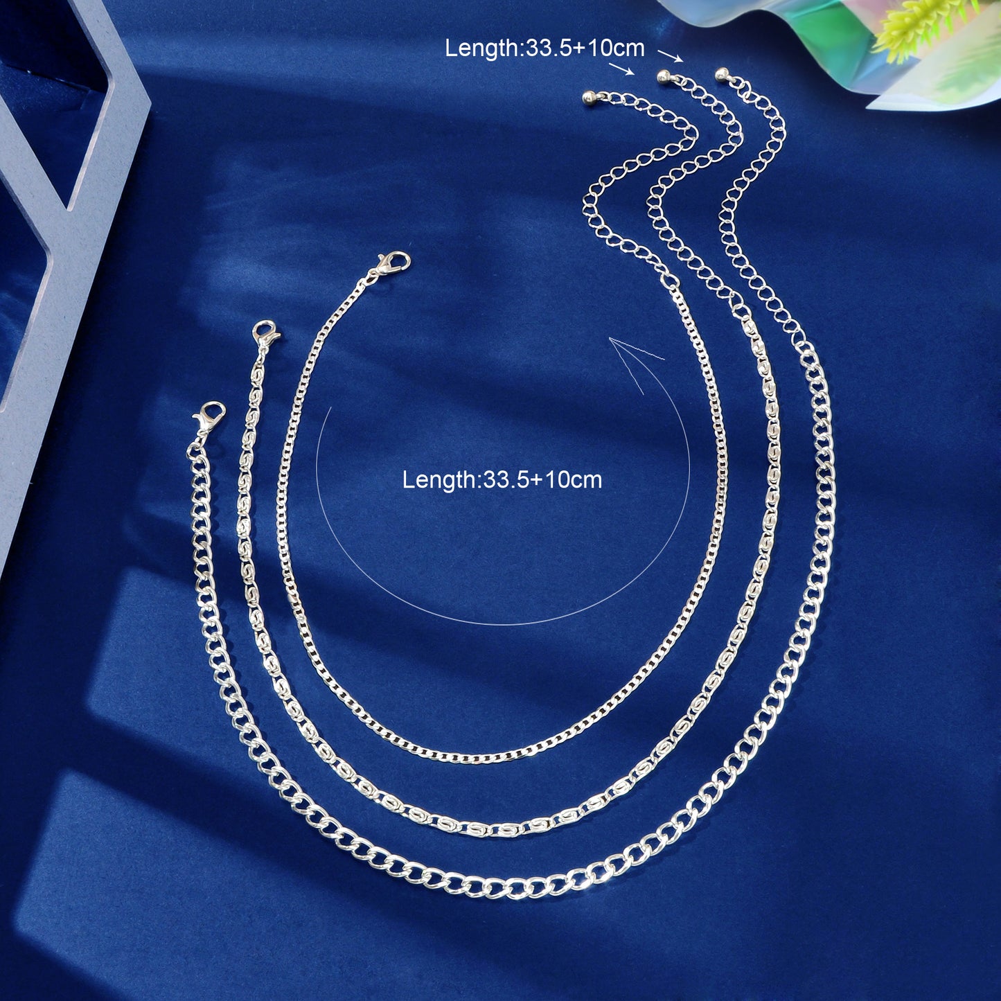 3 pcs Gold Silver Chain Boho Chic Minimalist Necklace Women Accessories Jewelry