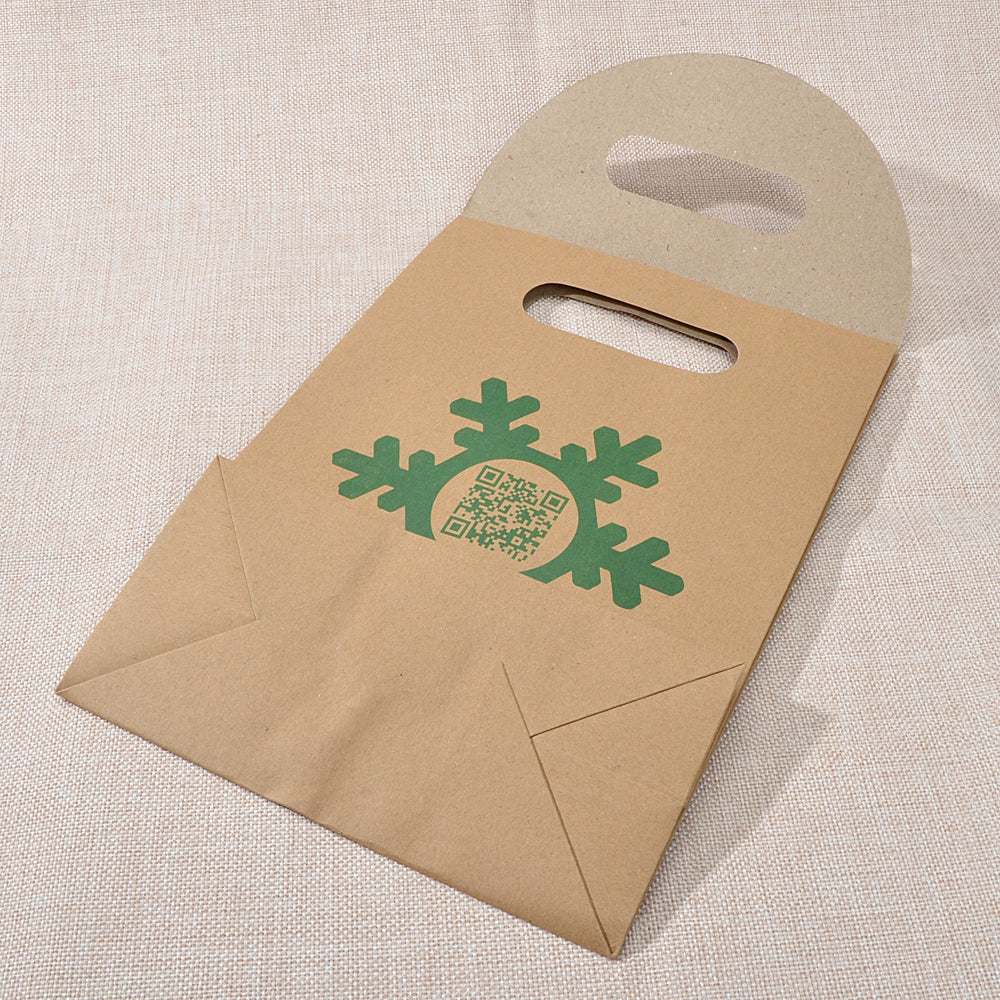 1 pc Merry Christmas Pattern Big Brown Paper Gift Bag Festival Party Favors Bags