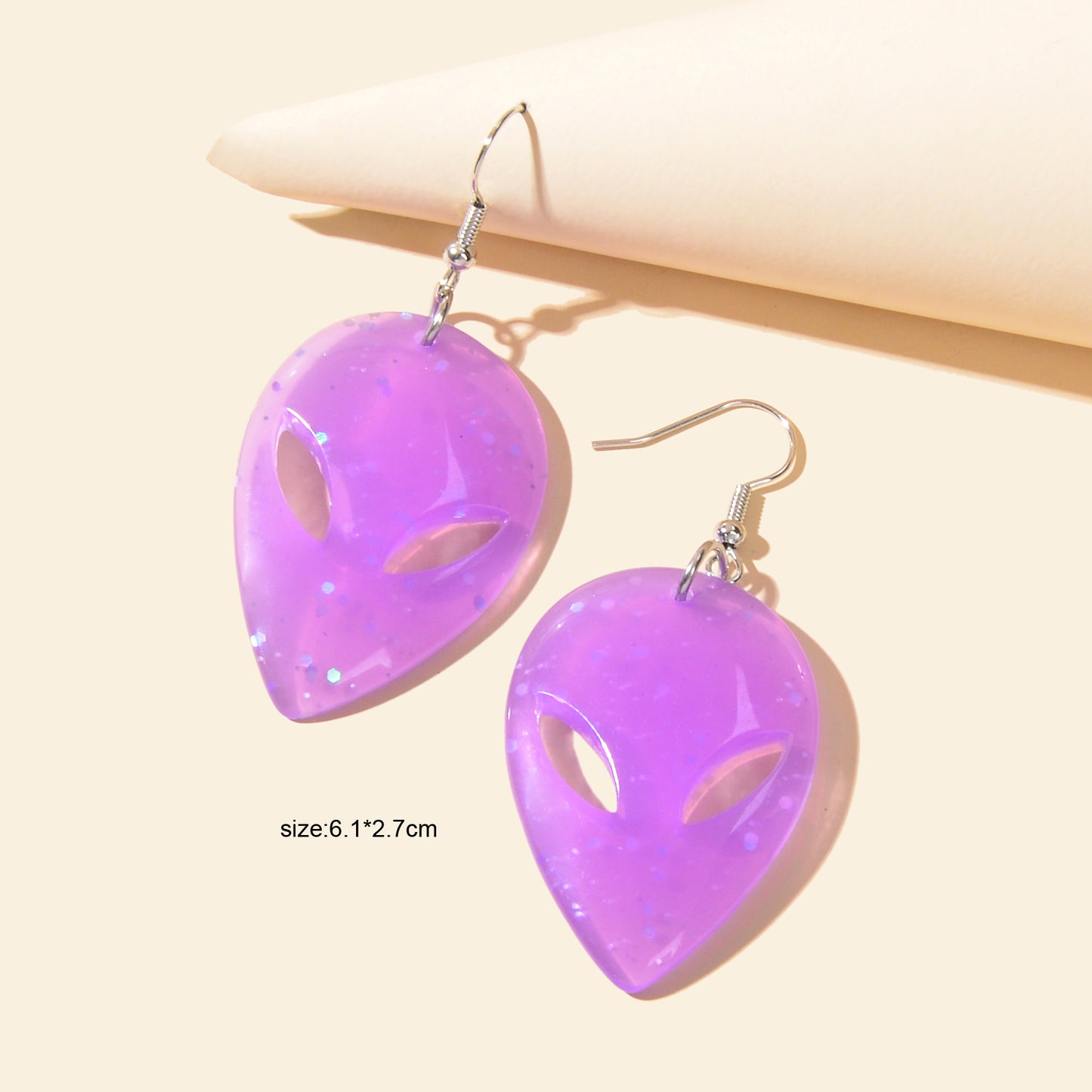 Grunge Rock Resin Saucerman Head Personality Creative Earrings Mask Jewellery