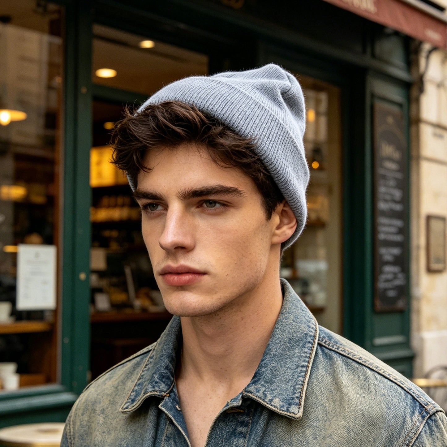 Black Beige Gray Beanie Soft Ribbed Cuffed Knit Men Hat Winter Urban Streetwear