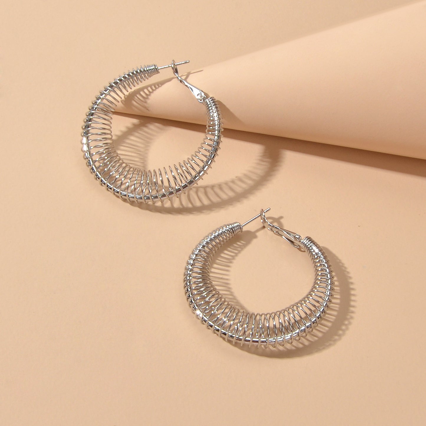 Statement Trendy Gold Silver Hollow Geometric Chunky Hoop Earrings Punk Jewelry