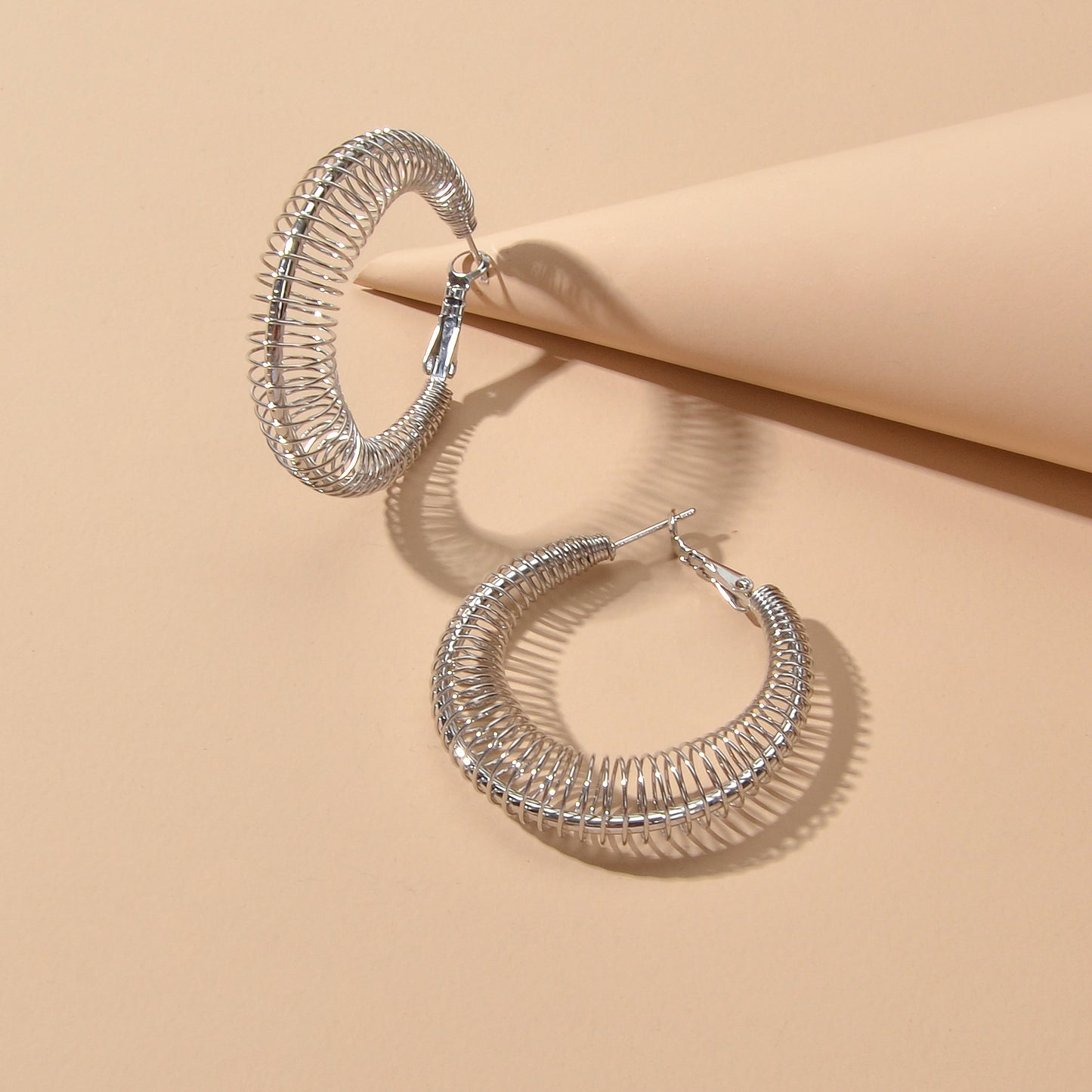 Statement Trendy Gold Silver Hollow Geometric Chunky Hoop Earrings Punk Jewelry