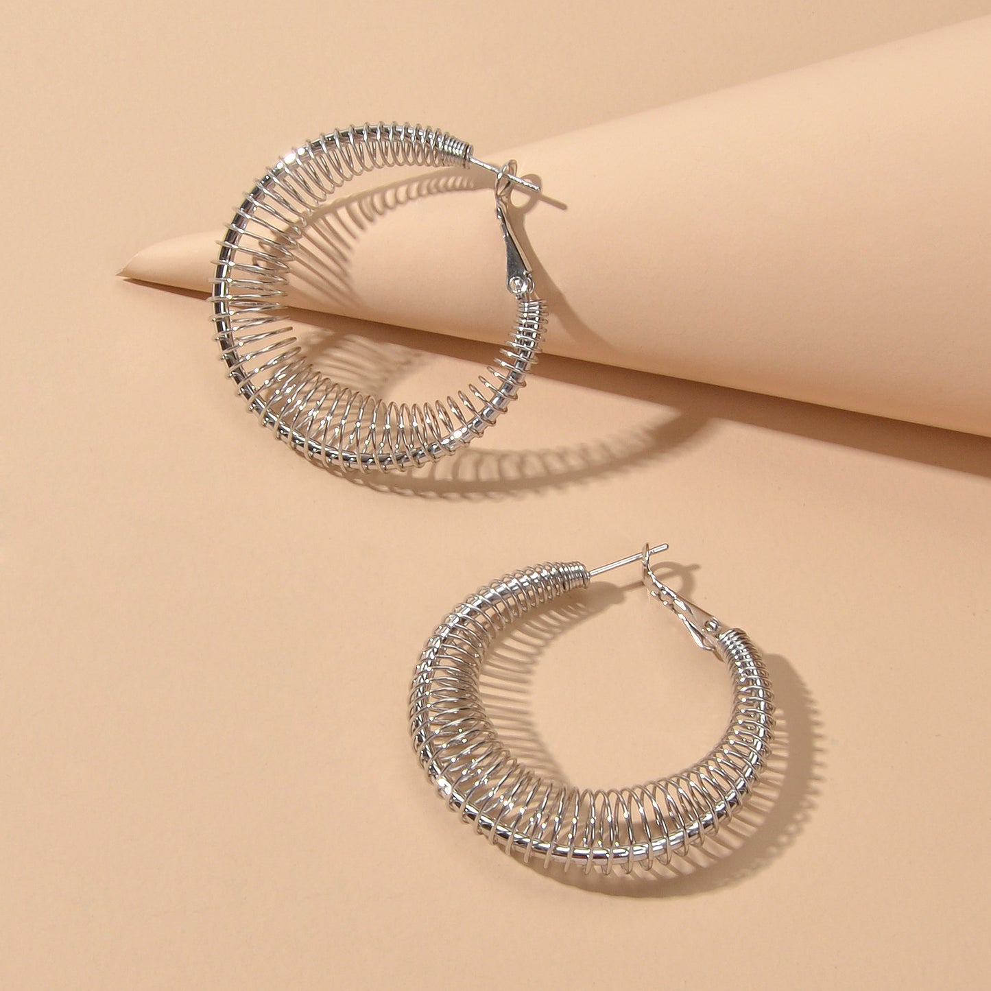 Statement Trendy Gold Silver Hollow Geometric Chunky Hoop Earrings Punk Jewelry
