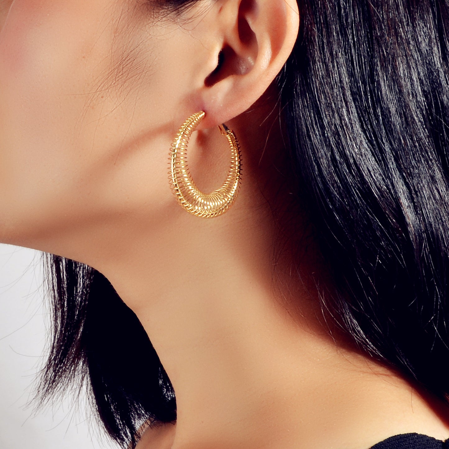 Statement Trendy Gold Silver Hollow Geometric Chunky Hoop Earrings Punk Jewelry