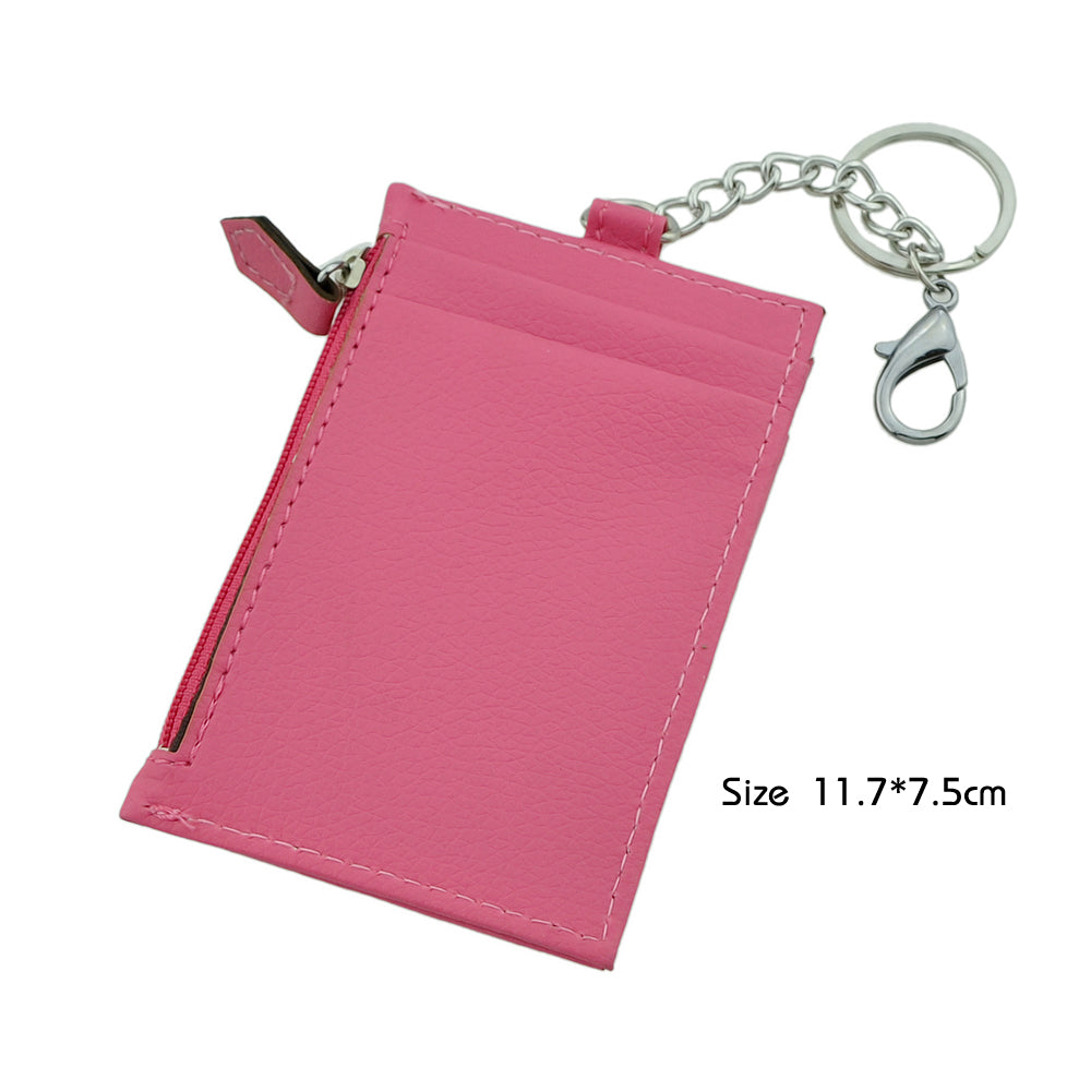 Slim Minimalist Wallet Hot Pink PU Leather Front Pocket Wallets Credit Card Holder for Women