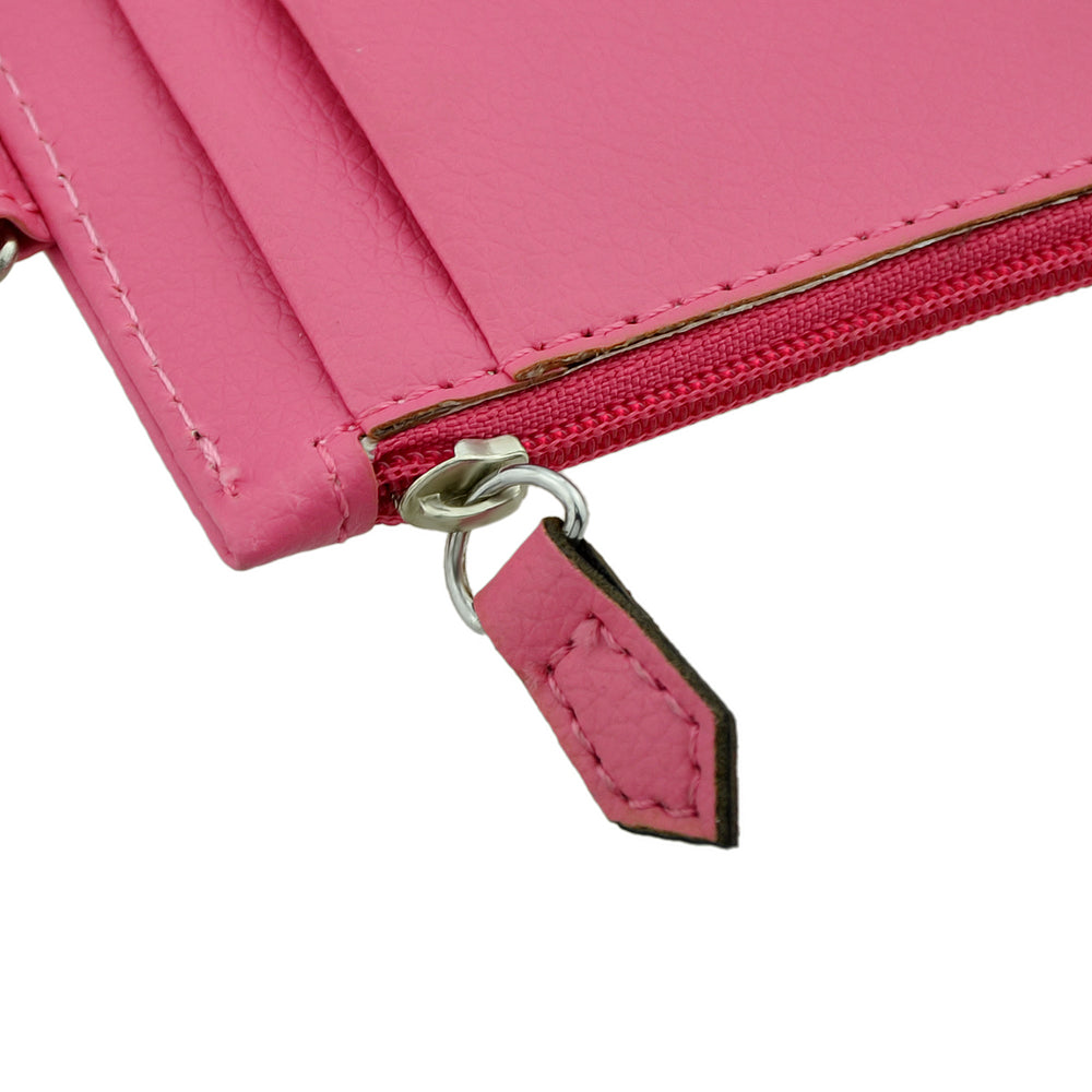 Slim Minimalist Wallet Hot Pink PU Leather Front Pocket Wallets Credit Card Holder for Women