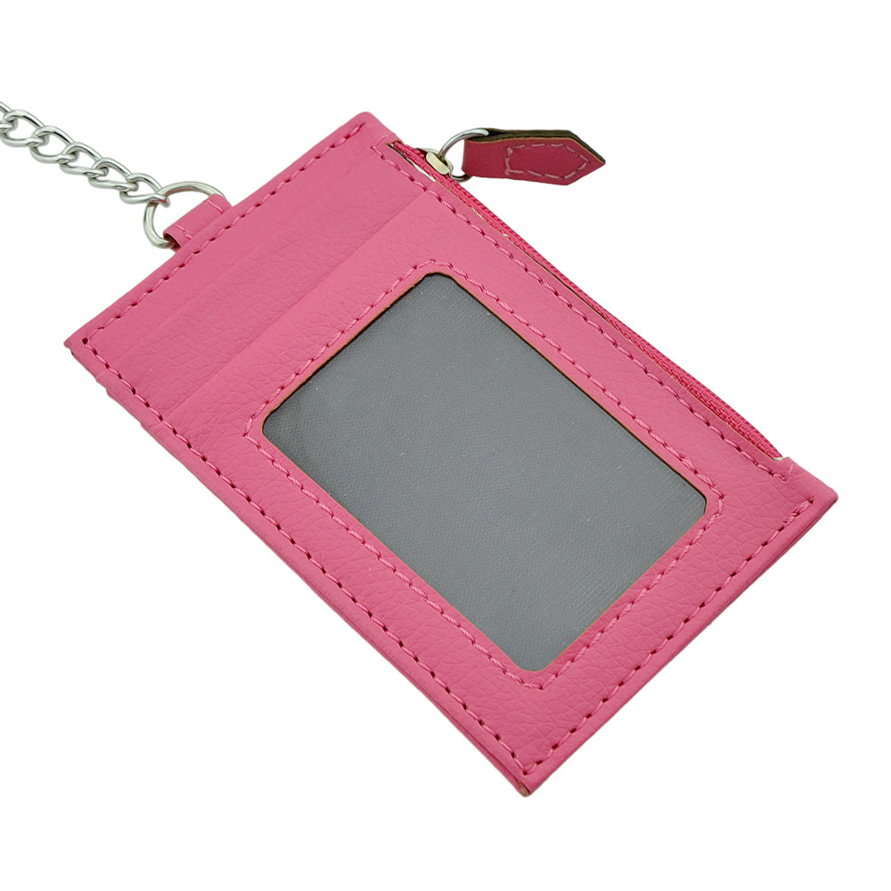 Slim Minimalist Wallet Hot Pink PU Leather Front Pocket Wallets Credit Card Holder for Women