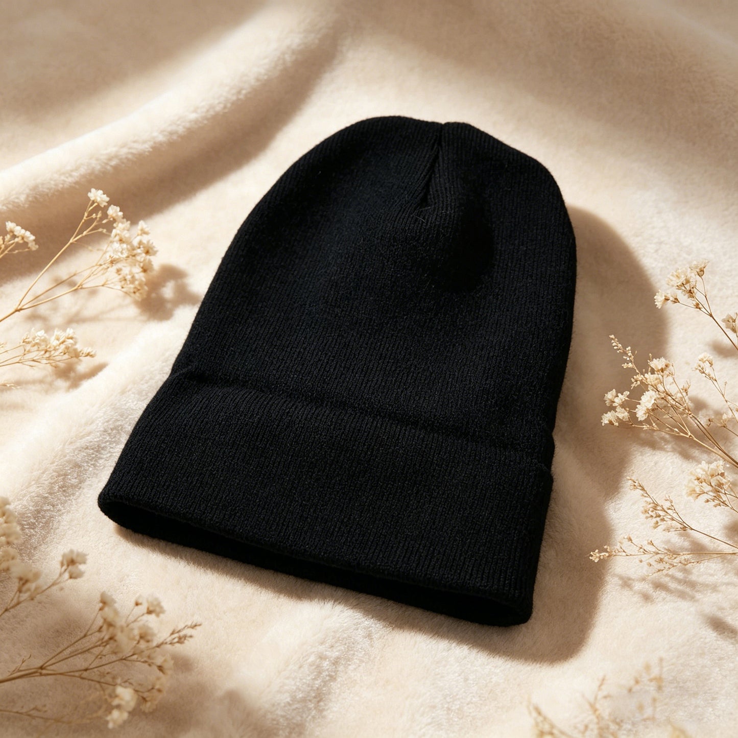 Black Beige Gray Beanie Soft Ribbed Cuffed Knit Men Hat Winter Urban Streetwear