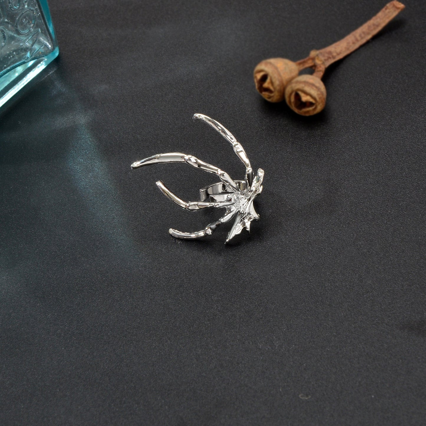 1 pc Punk Hip Hop Style Silvery Spider Ear Cuff Non Piercing Wrap Earring