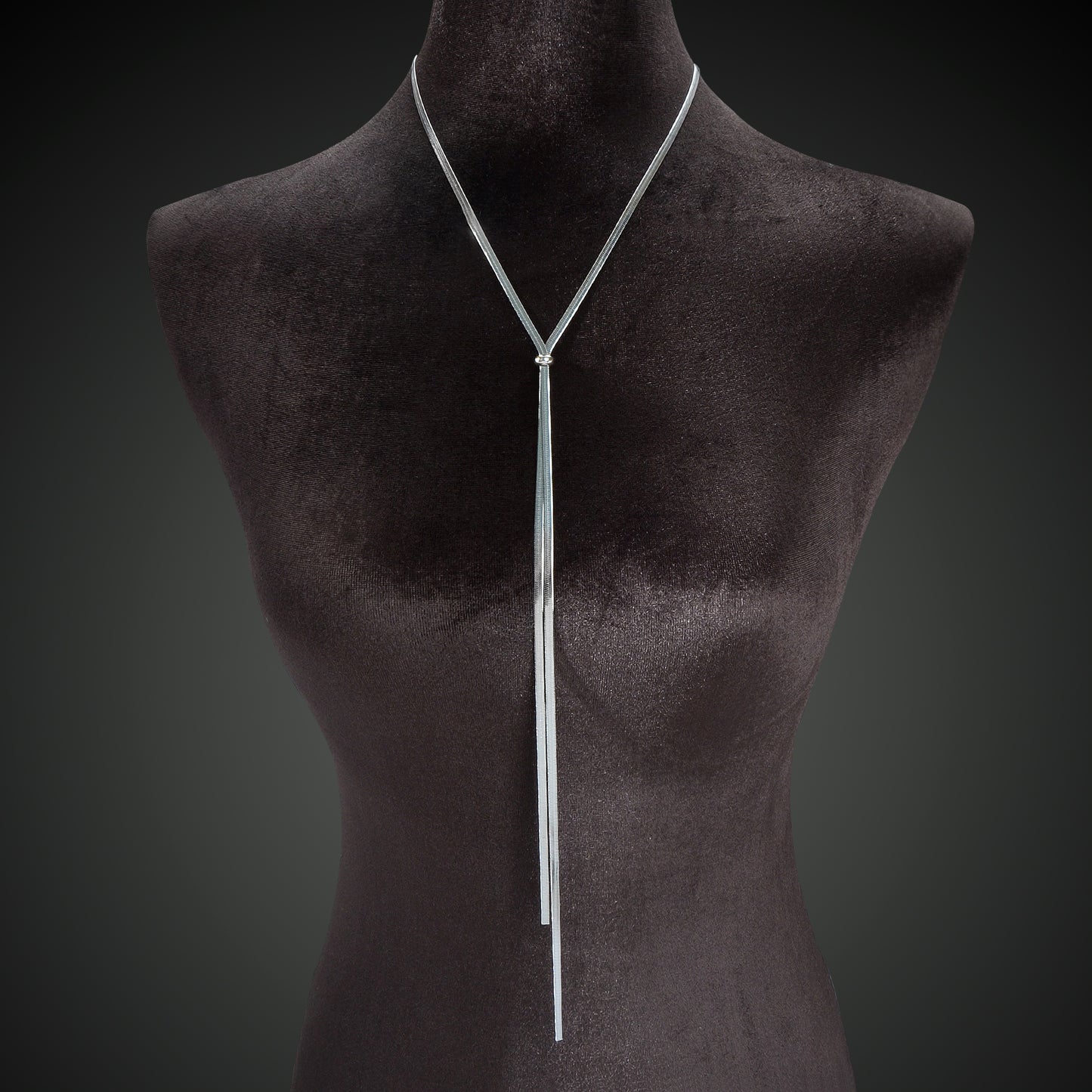 Minimalist Silvery Snake Chain Stainless Steel Y Style Adjustable Necklace Women