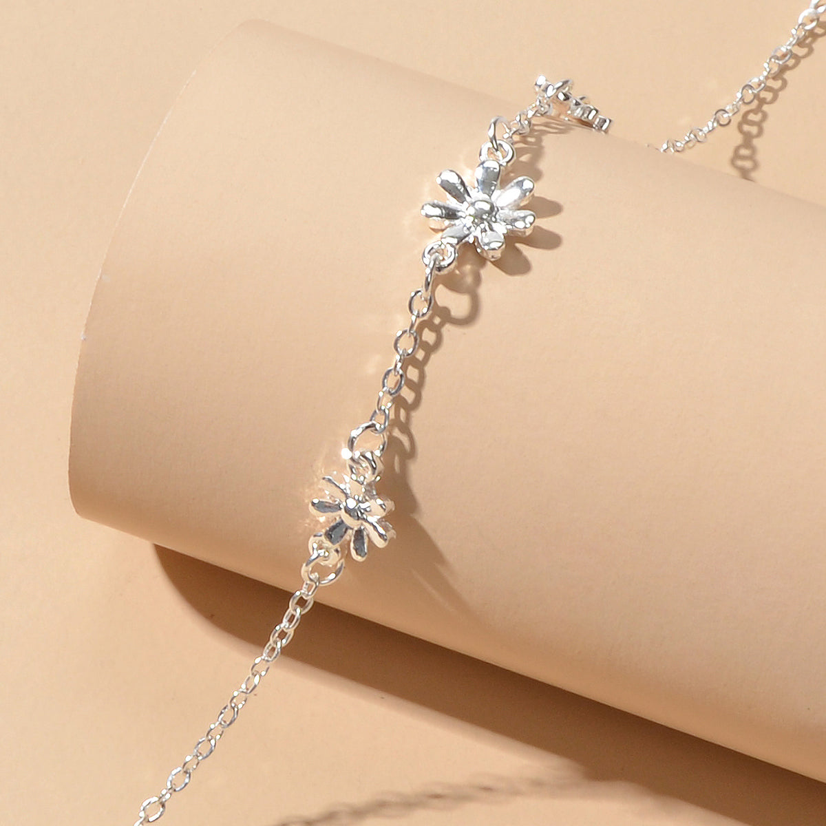 1 pc Gold Silver Flower Anklet Boho Chic Barefoot Sandals Foot Beach Jewellery