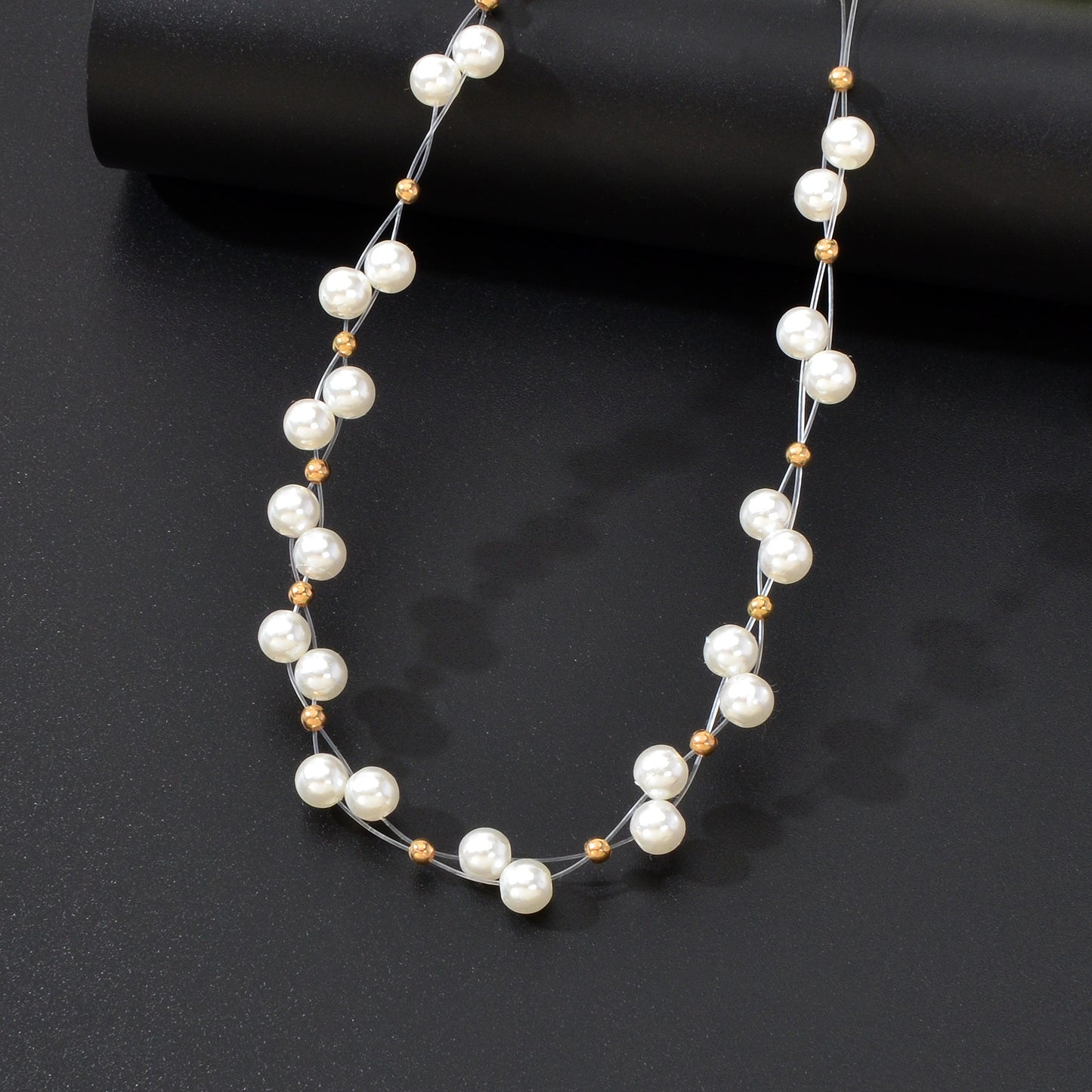 Romantic White Imitation Pearl Beaded Collar Necklace Party Festival Gift Jewelry