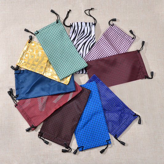 10 pcs Random color Soft Polyester Pouch Bag Glasses Sunglasses Case set Storage Bag for Eyeglasses