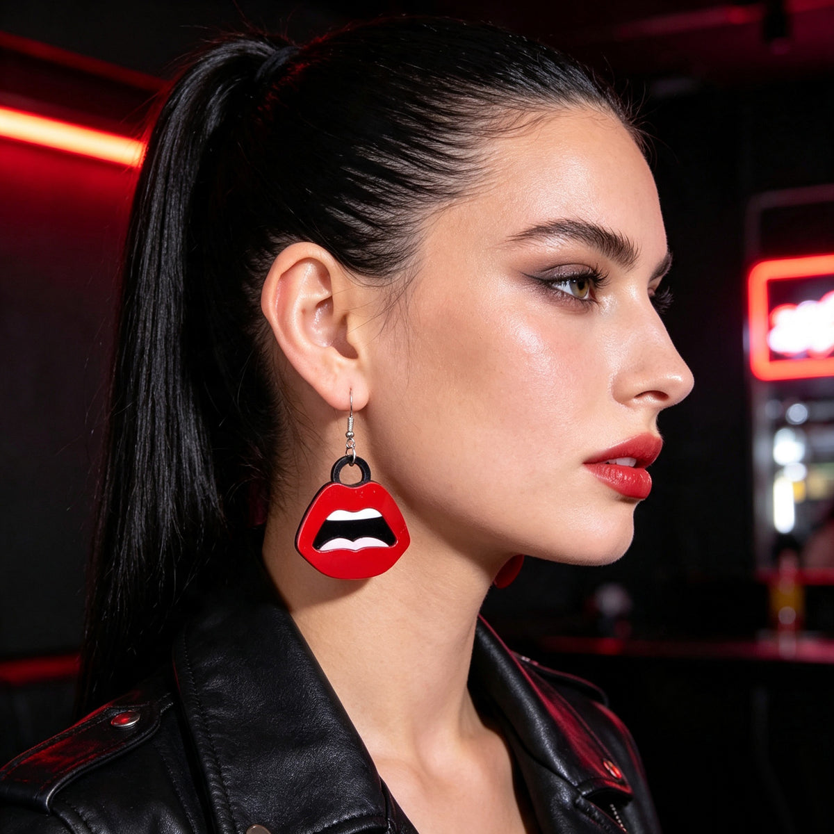 Y2k  Big Red Lips Earrings Halloween Jewelry Music Festival Party Club Cosplay Accessories