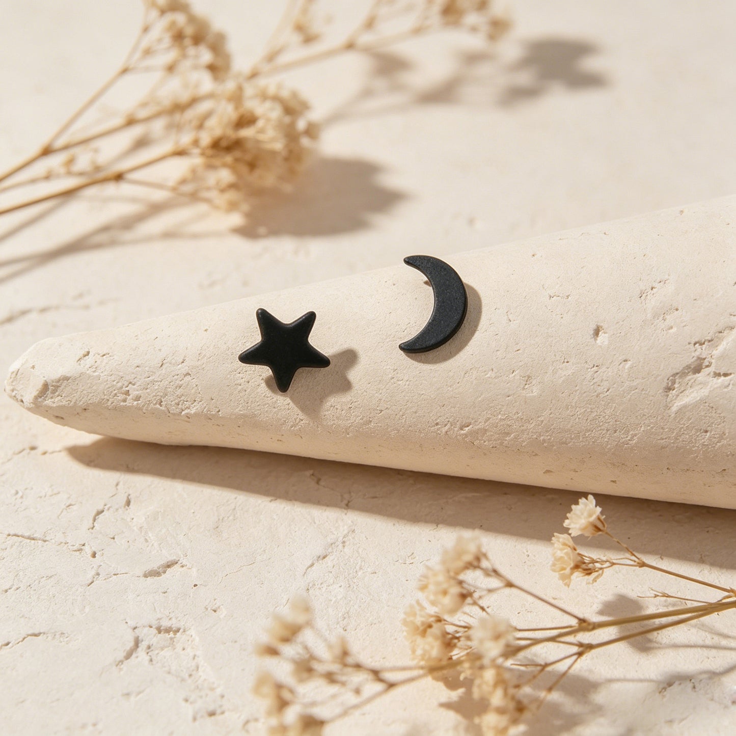 Minimalist Jewellery Star Moon Cute Asymmetric Stud Earrings Stunning Accessory