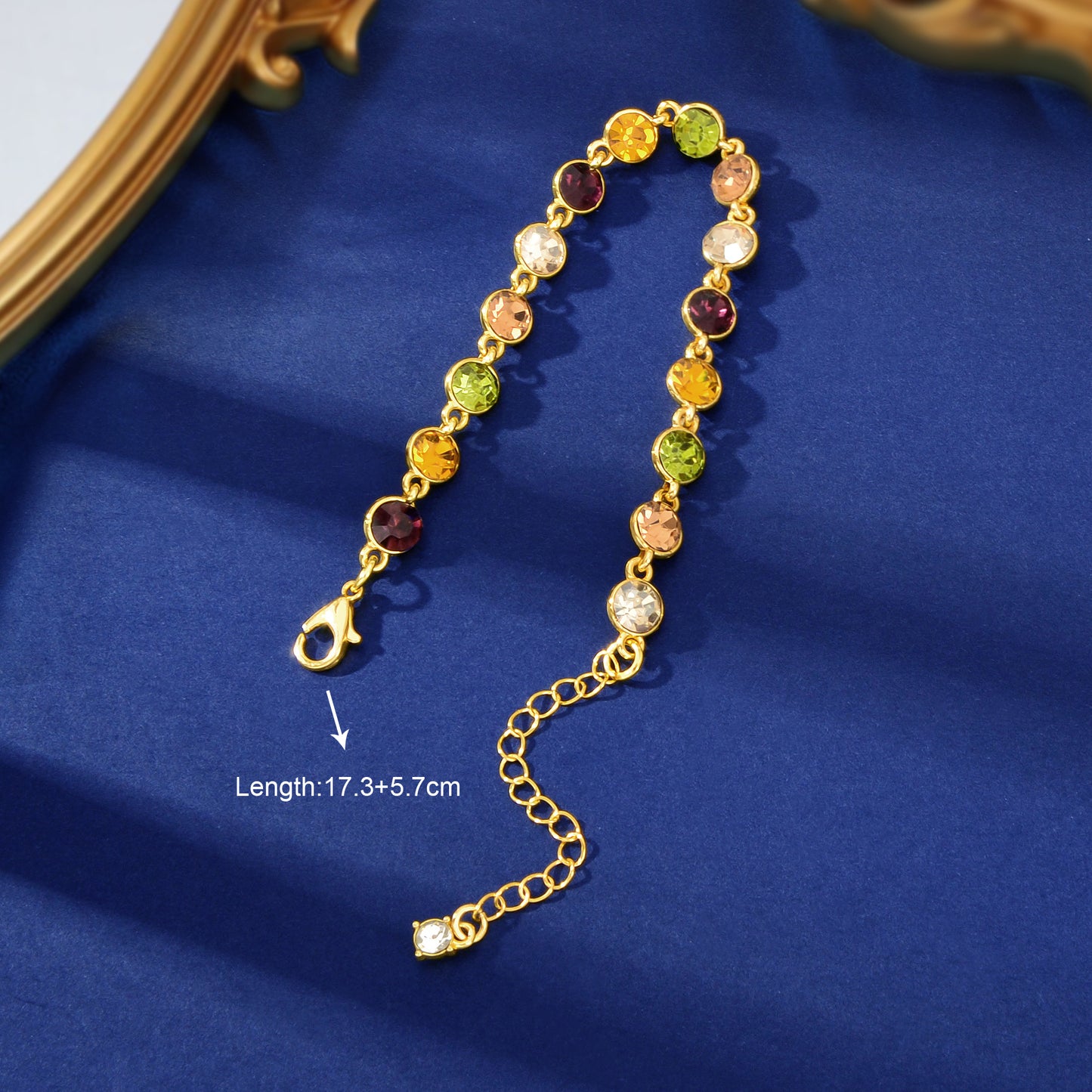 Elegant High Quality Multicolour Rhinestone Decor Bracelet Anniversary Party Prom Jewelry