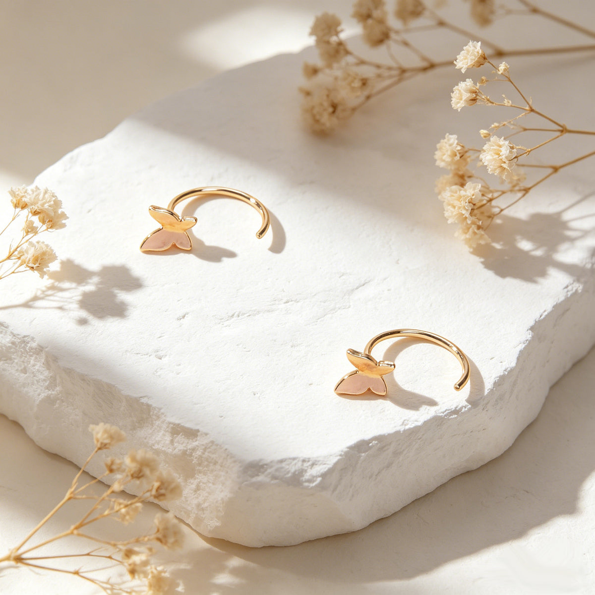 Minimalist Gold Silver Butterfly Cute Hoop Earrings Cute Stud Women Accessories