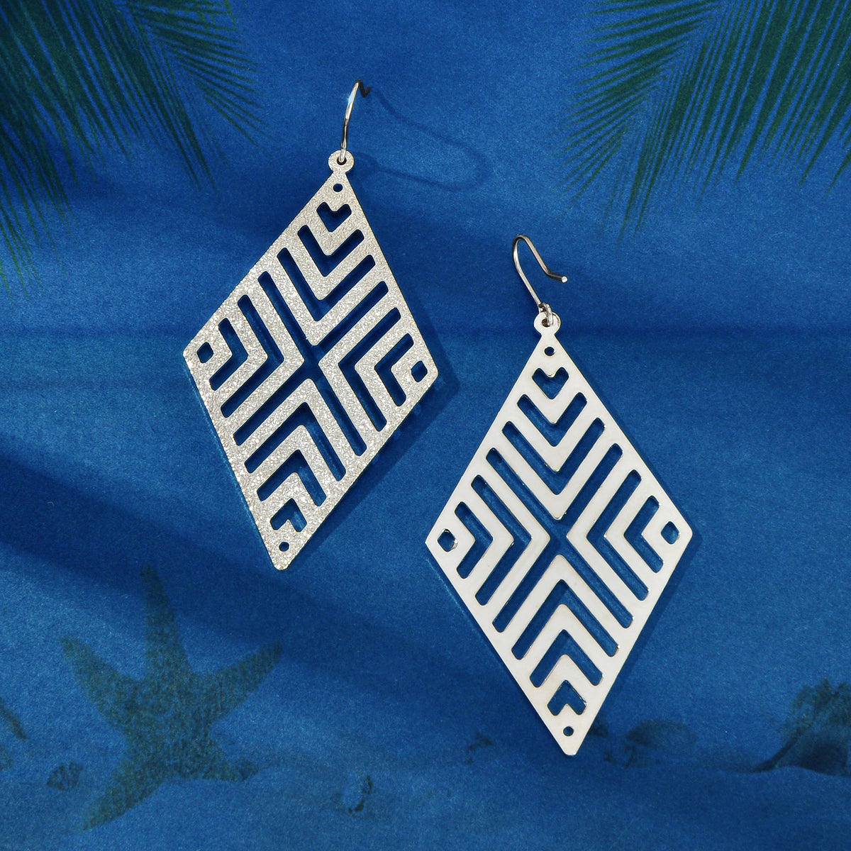 Hollow out Geometric Rhombus Drop Earrings Chic Ear Hook Boutique Jewellery